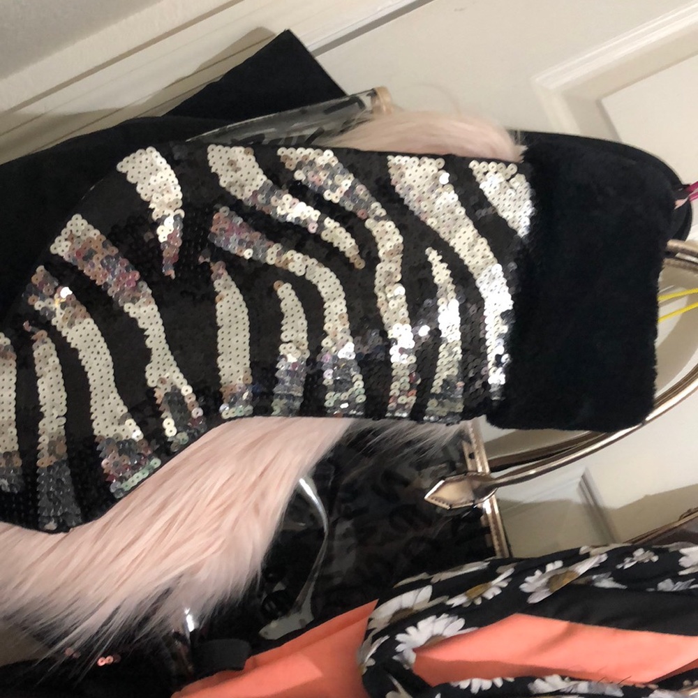Zebra sequined stocking